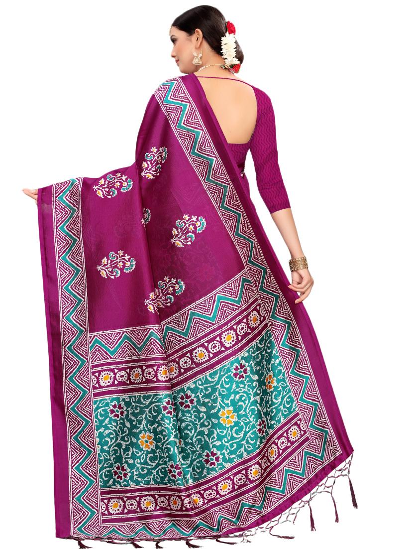 conversational printed saree with blouse - 16460193 -  Standard Image - 1