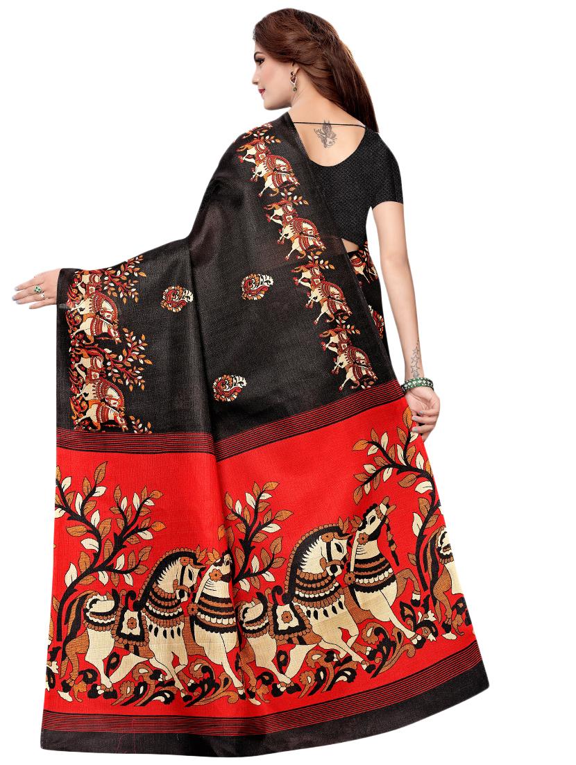 conversational printed saree with blouse - 16460203 - Standard Image - 1