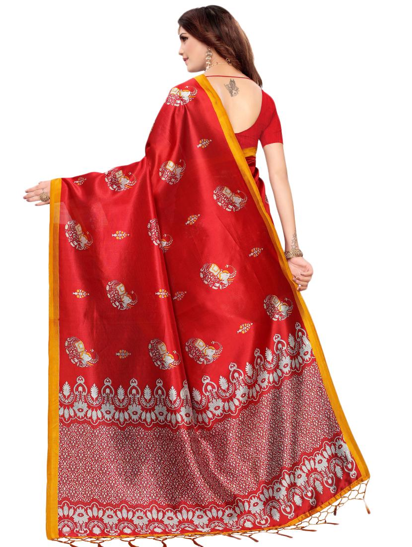conversational printed saree with blouse - 16460217 -  Standard Image - 1