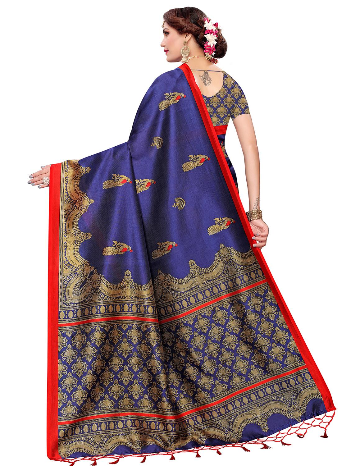 conversational printed saree with blouse - 16460282 - Standard Image - 1