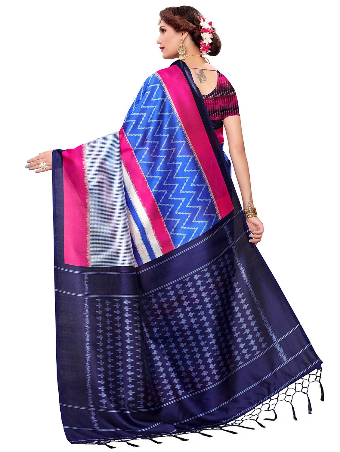 chevron printed saree with blouse - 16460287 - Standard Image - 1