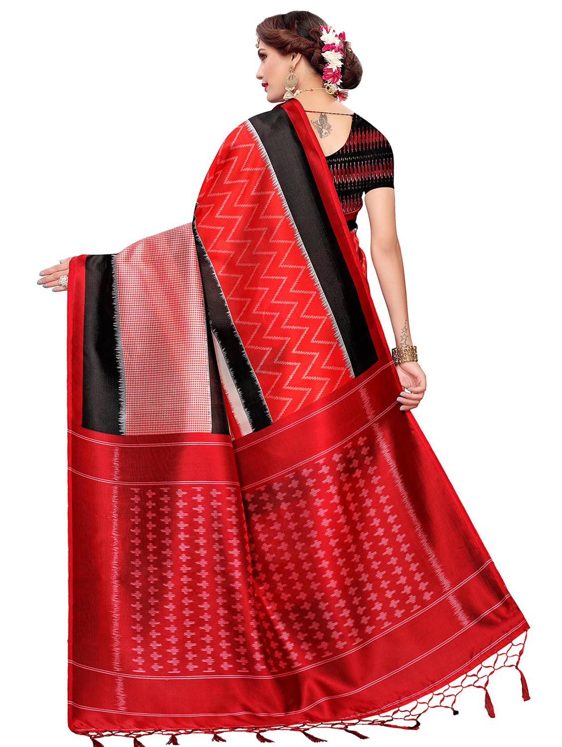 chevron printed saree with blouse - 16460289 -  Standard Image - 1