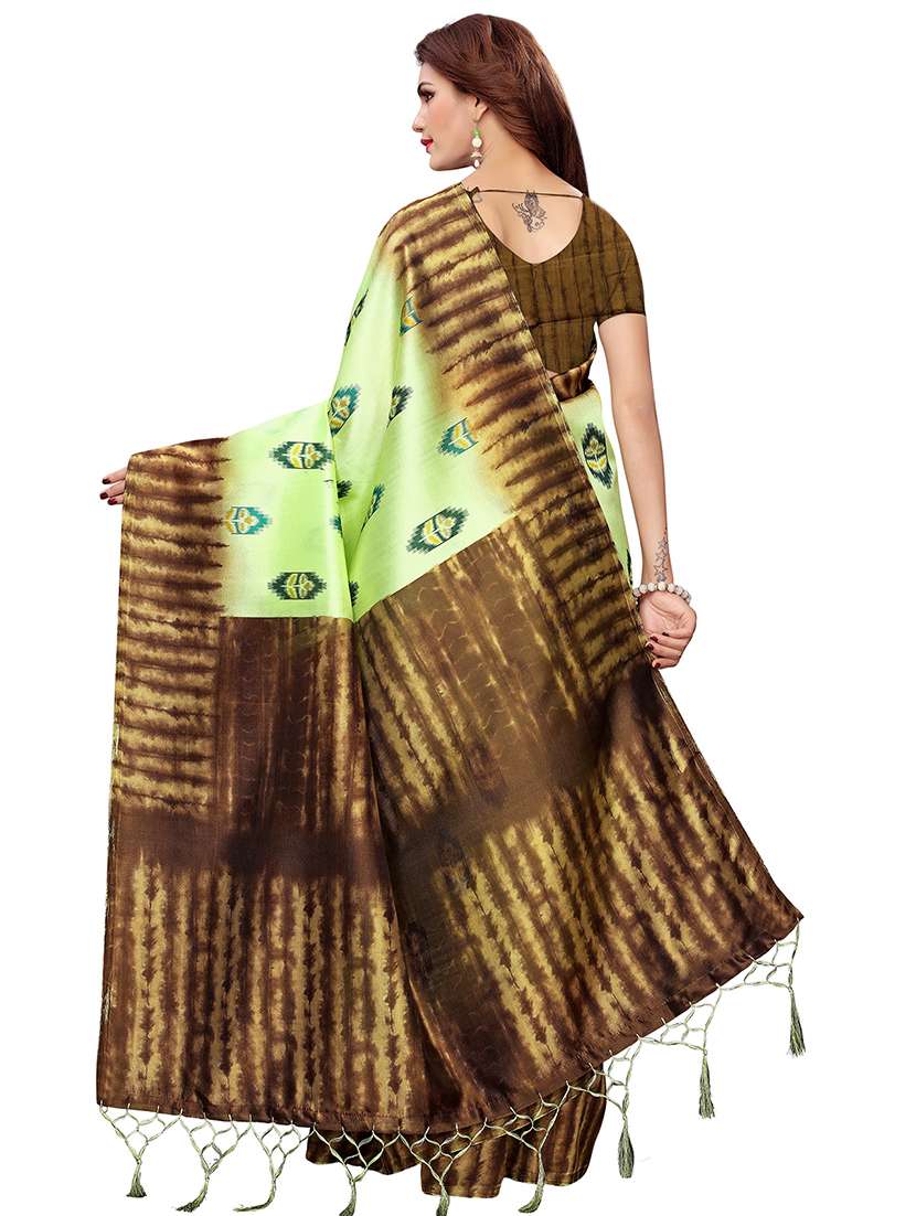 ikat printed saree with blouse - 16460322 -  Standard Image - 1