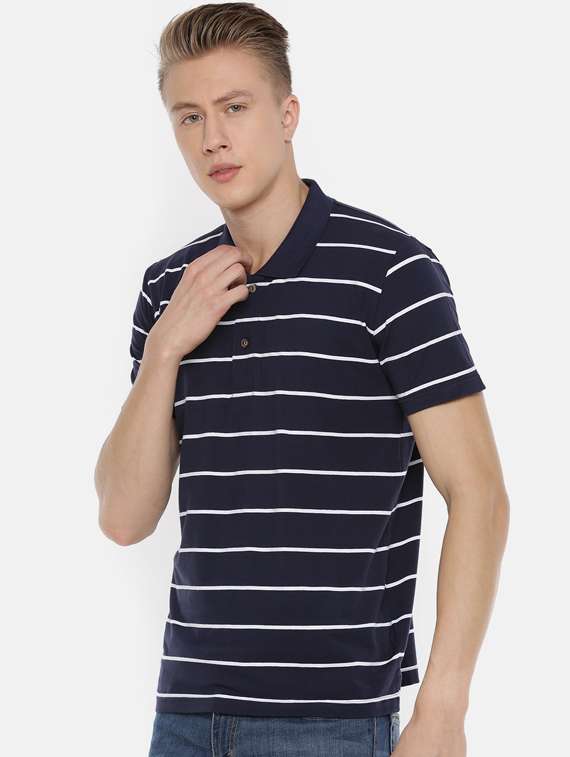 navy blue striped t-shirt - 16461005 -  Standard Image - 1