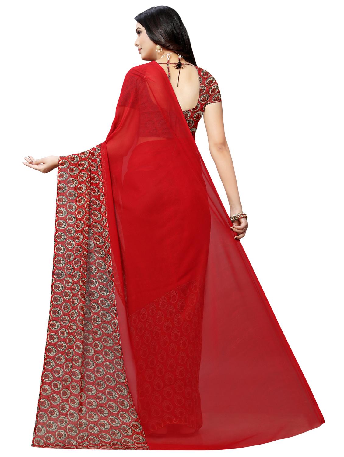 floral printed saree with blouse - 16461227 -  Standard Image - 1