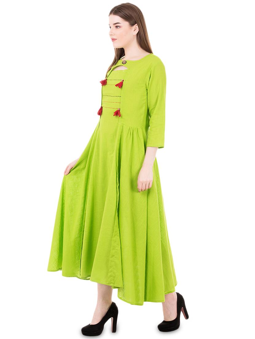 kaantha flared ethnic dress - 16461646 - Standard Image - 1