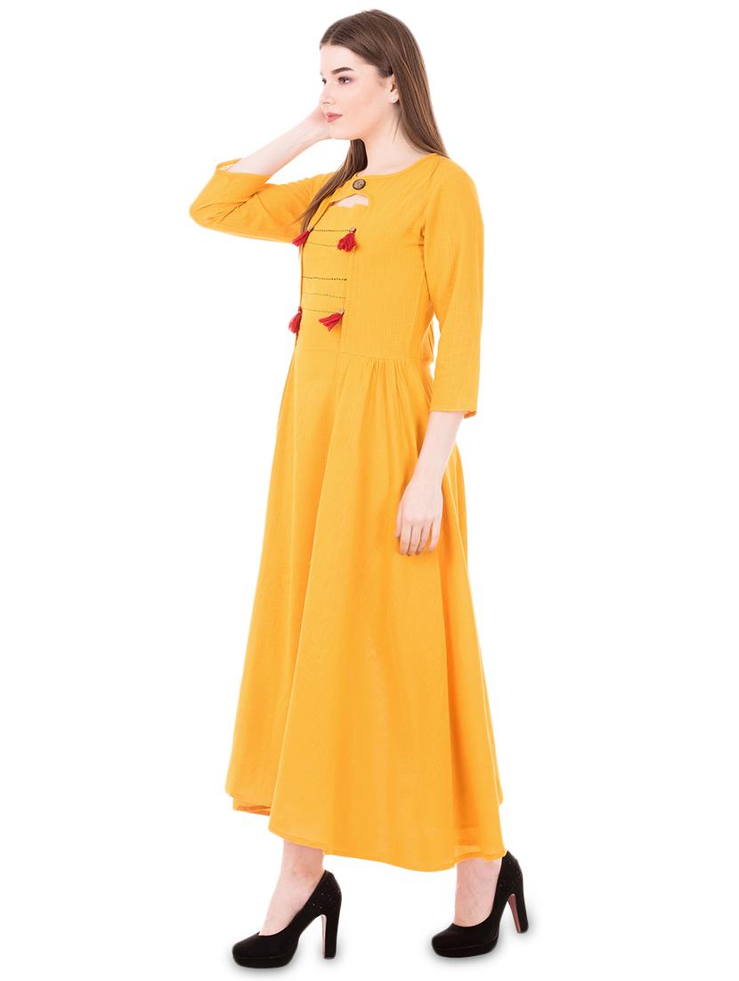 kaantha flared ethnic dress - 16461647 - Standard Image - 1