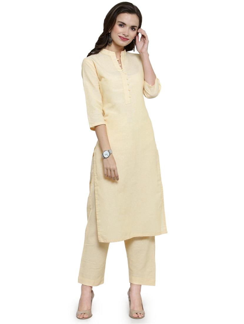 solid straight kurta pant set - 16463528 - Zoom Image - 0