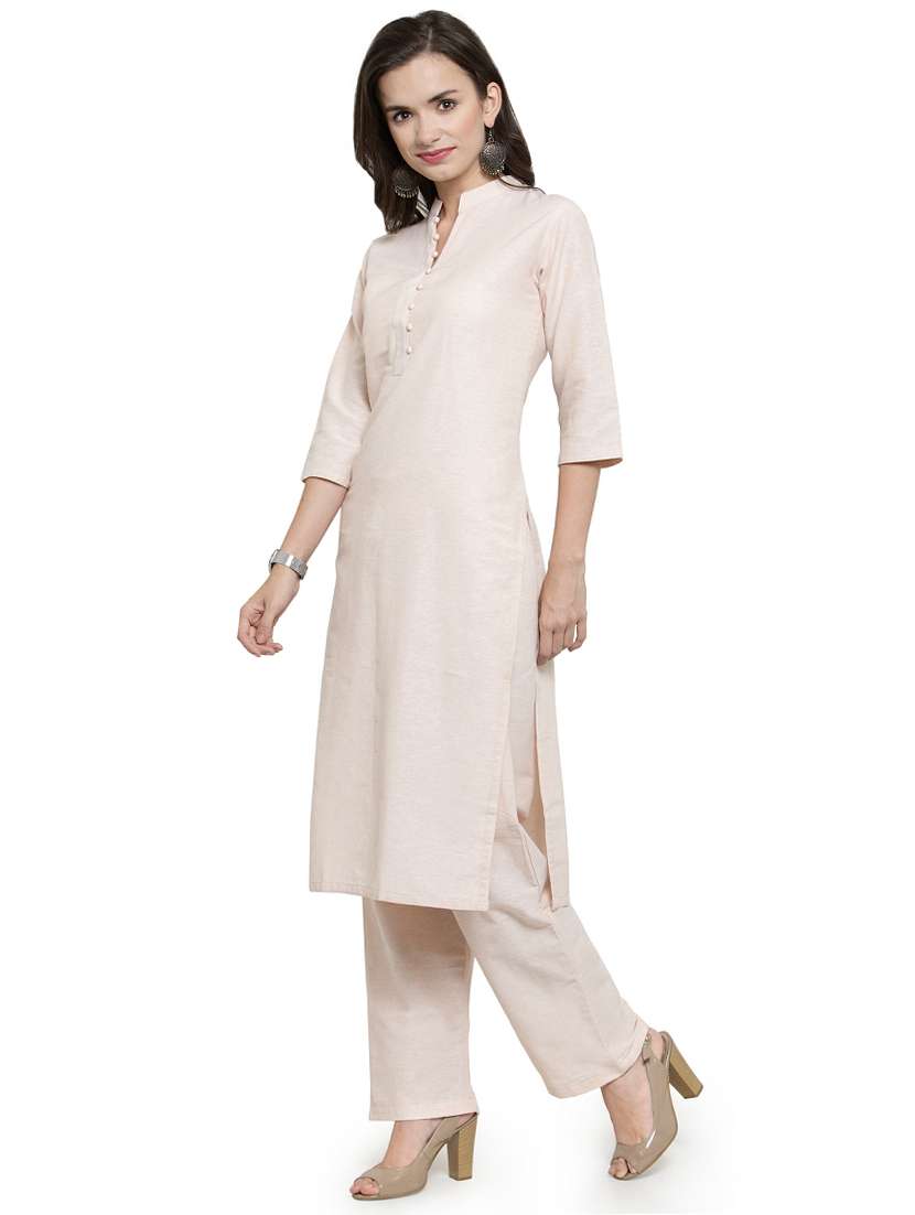 solid straight kurta pant set - 16463530 -  Standard Image - 1