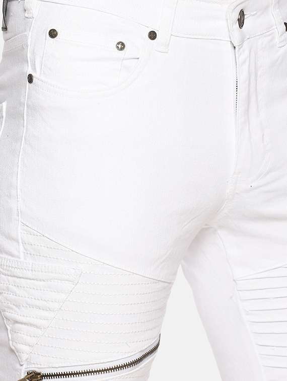 white solid shorts with zip detail  - 16466353 -  Standard Image - 4