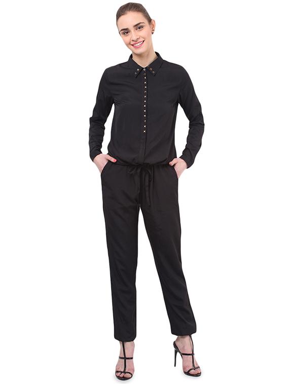 tie knot full leg jumpsuit - 16468589 -  Zoom Image - 0