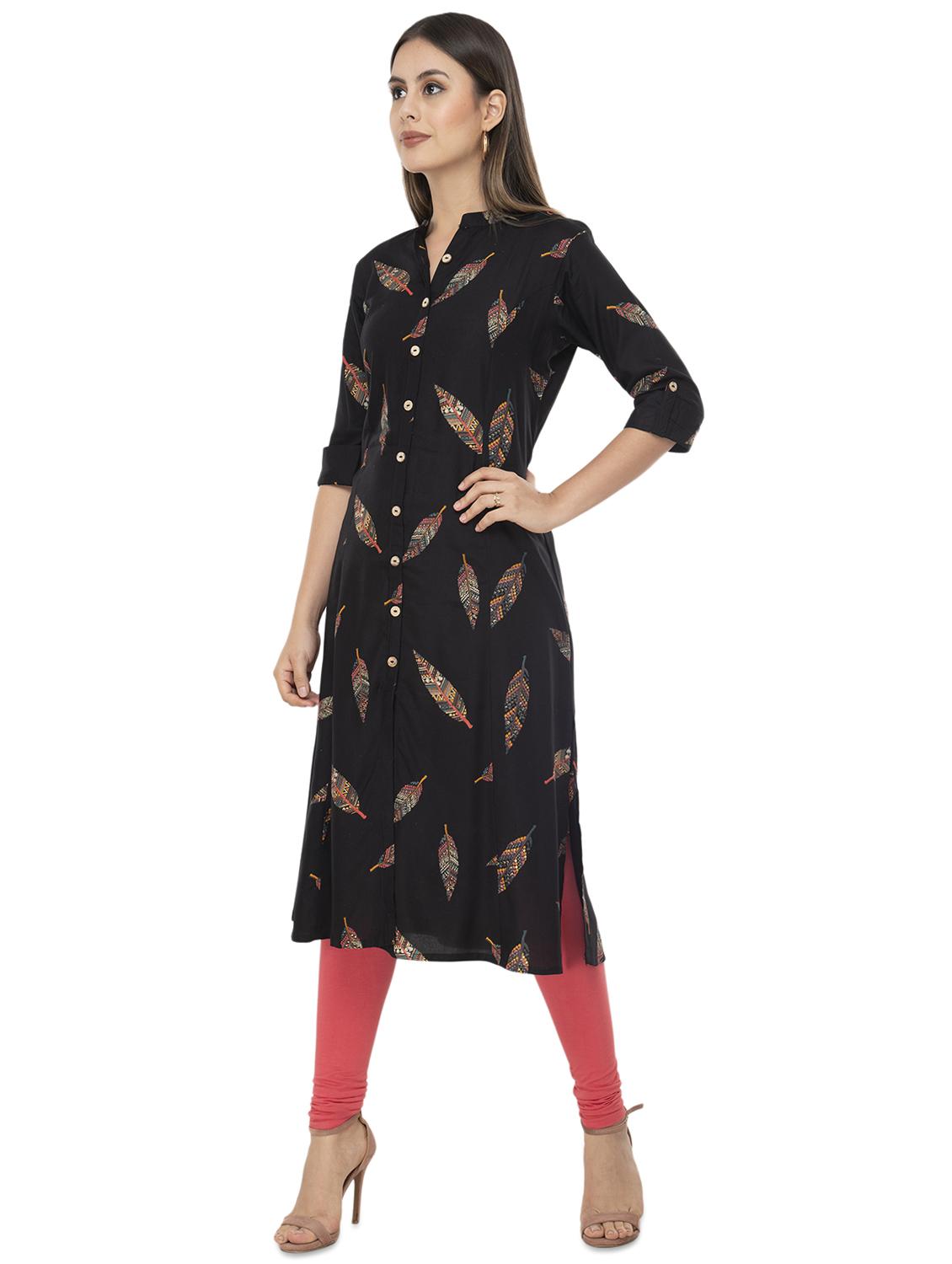 printed a-line kurta - 16471356 - Standard Image - 1