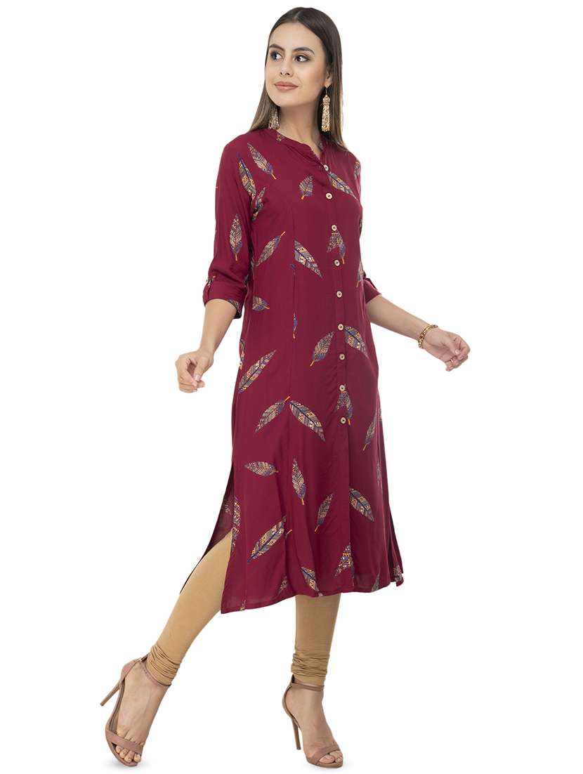 printed a-line kurta - 16471357 -  Standard Image - 1