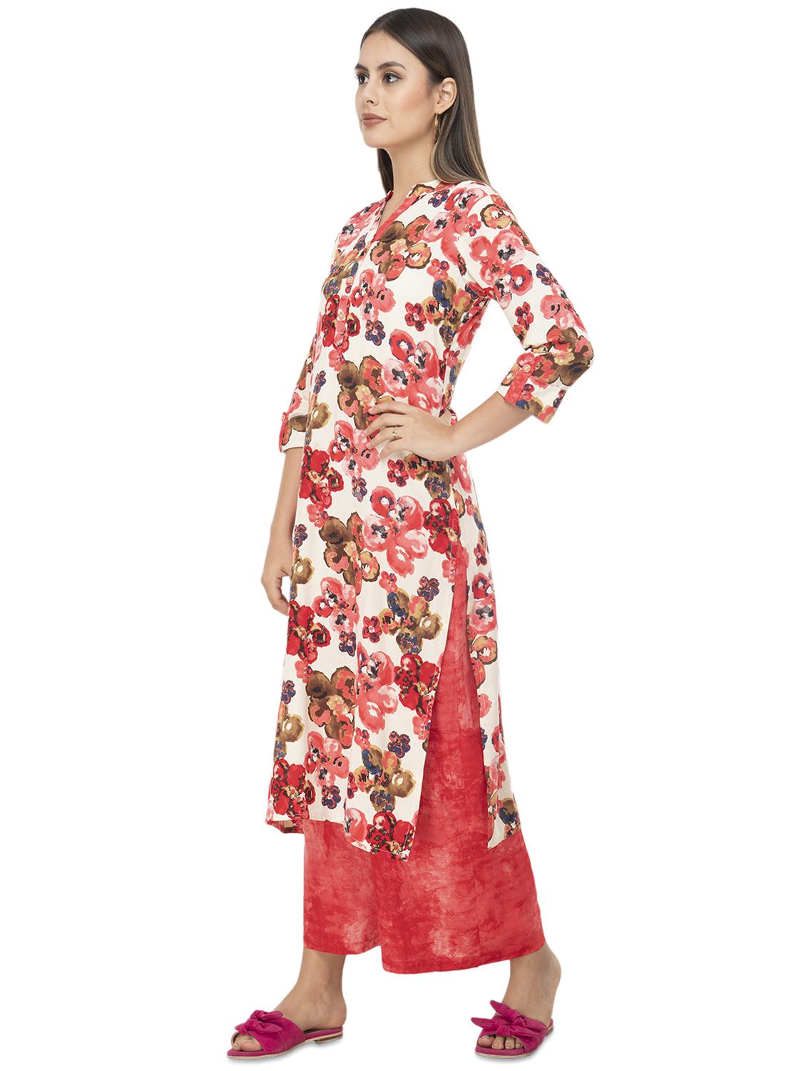 printed straight kurta - 16471361 -  Standard Image - 1