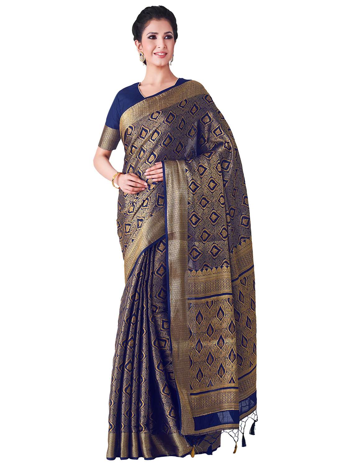 bordered kanjivaram saree with blouse