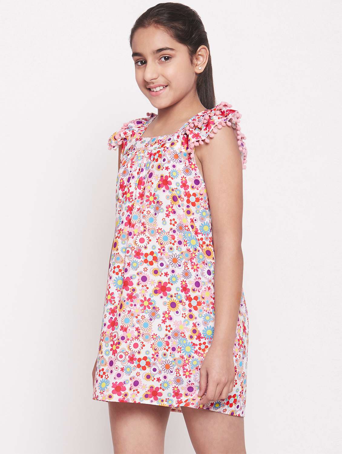 lace detailed floral print dress - 16472909 -  Standard Image - 1