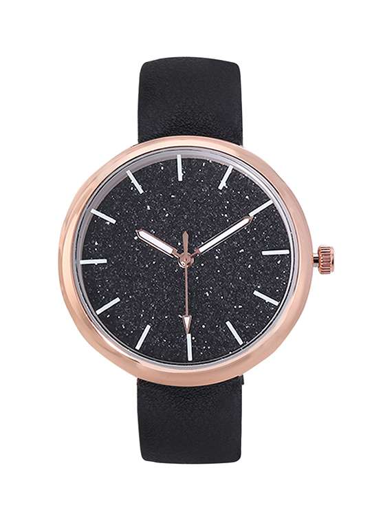 e2o round dial analog watch -(5660black)