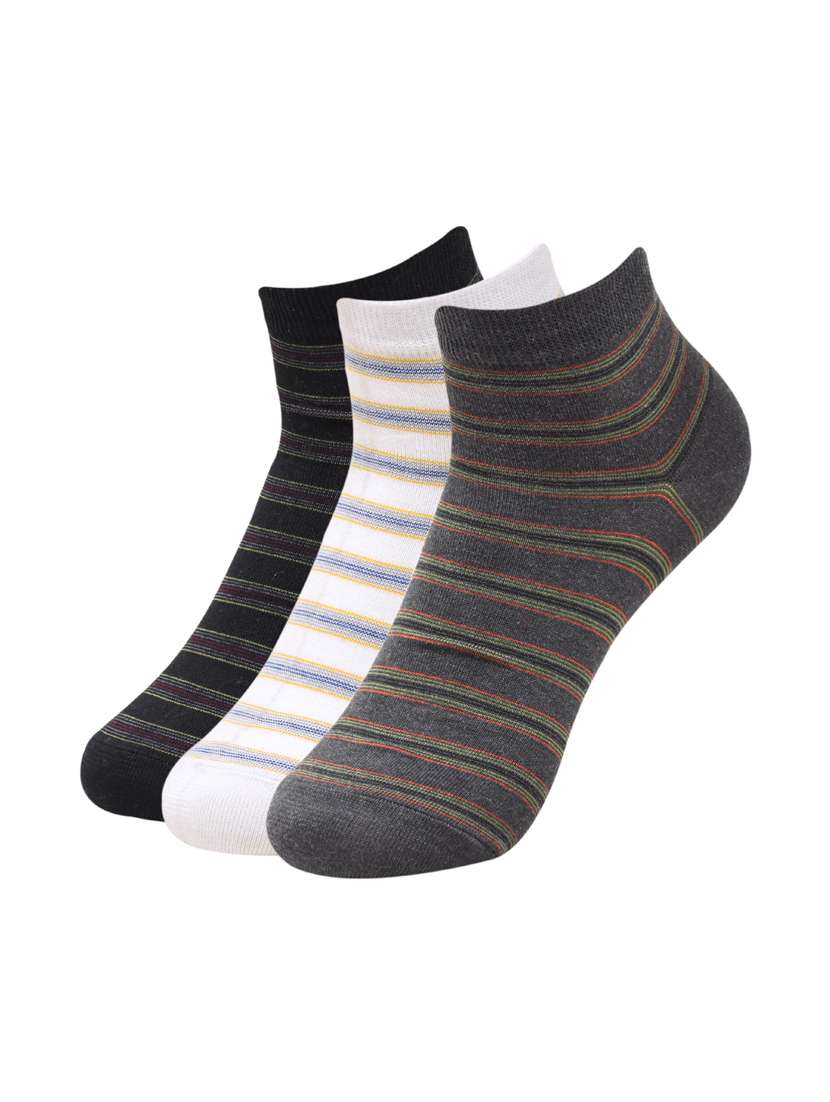men pack of 3 striped ankle length  sock
