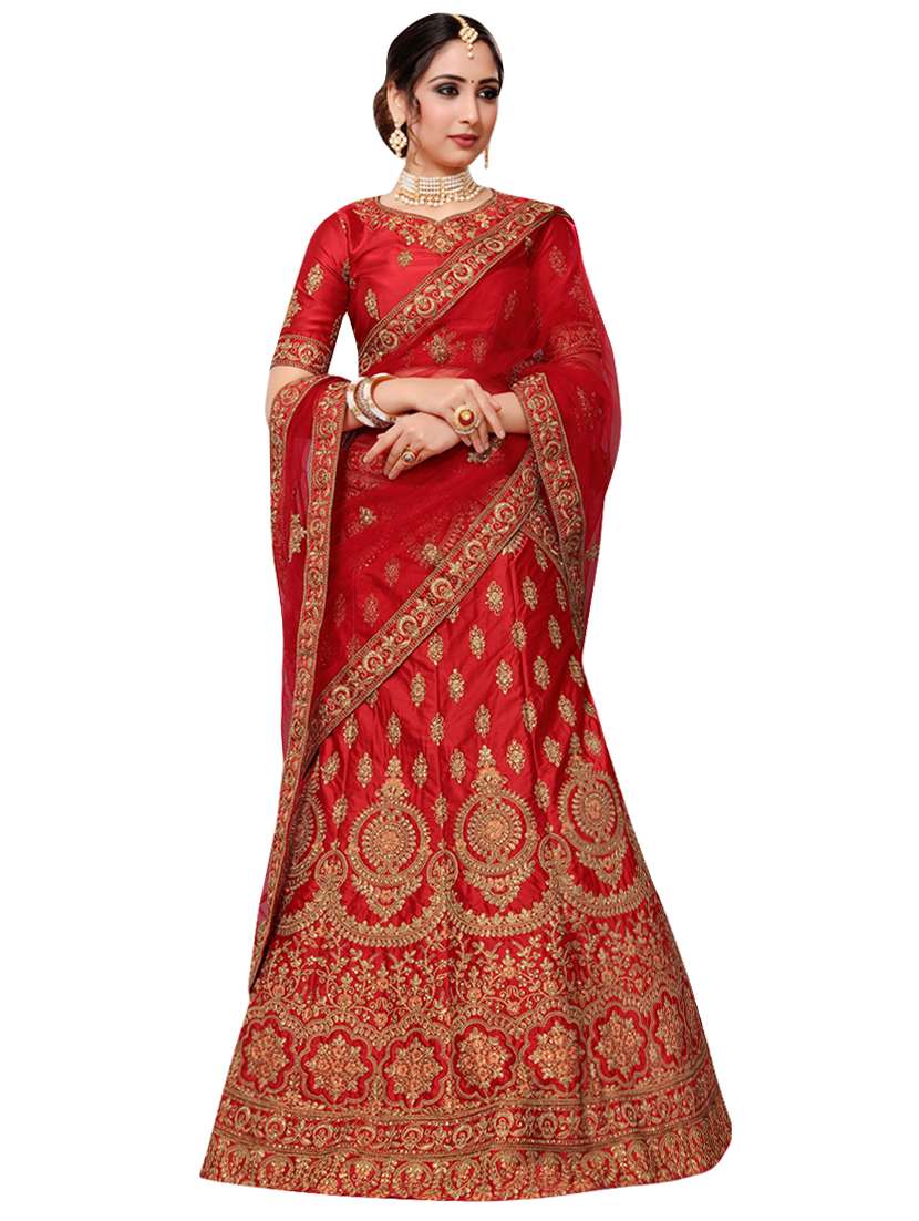 embroidered a-line lehenga