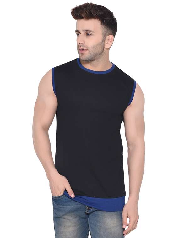 men black cut & sew t-shirt 