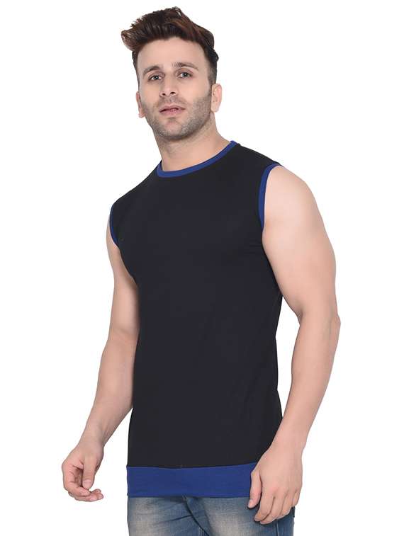 men black cut & sew t-shirt - 16477704 - Standard Image - 1