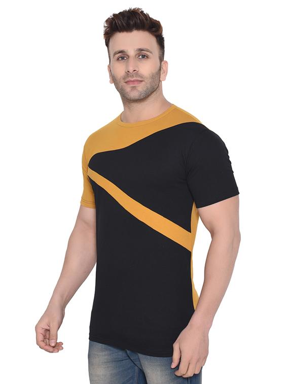yellow color block t-shirt - 16477712 - Standard Image - 1