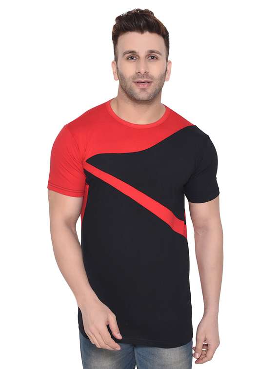 red color block t-shirt