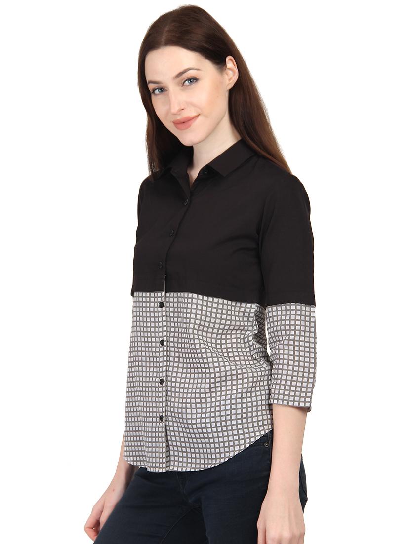 color block checkered shirt  - 16480703 -  Standard Image - 1