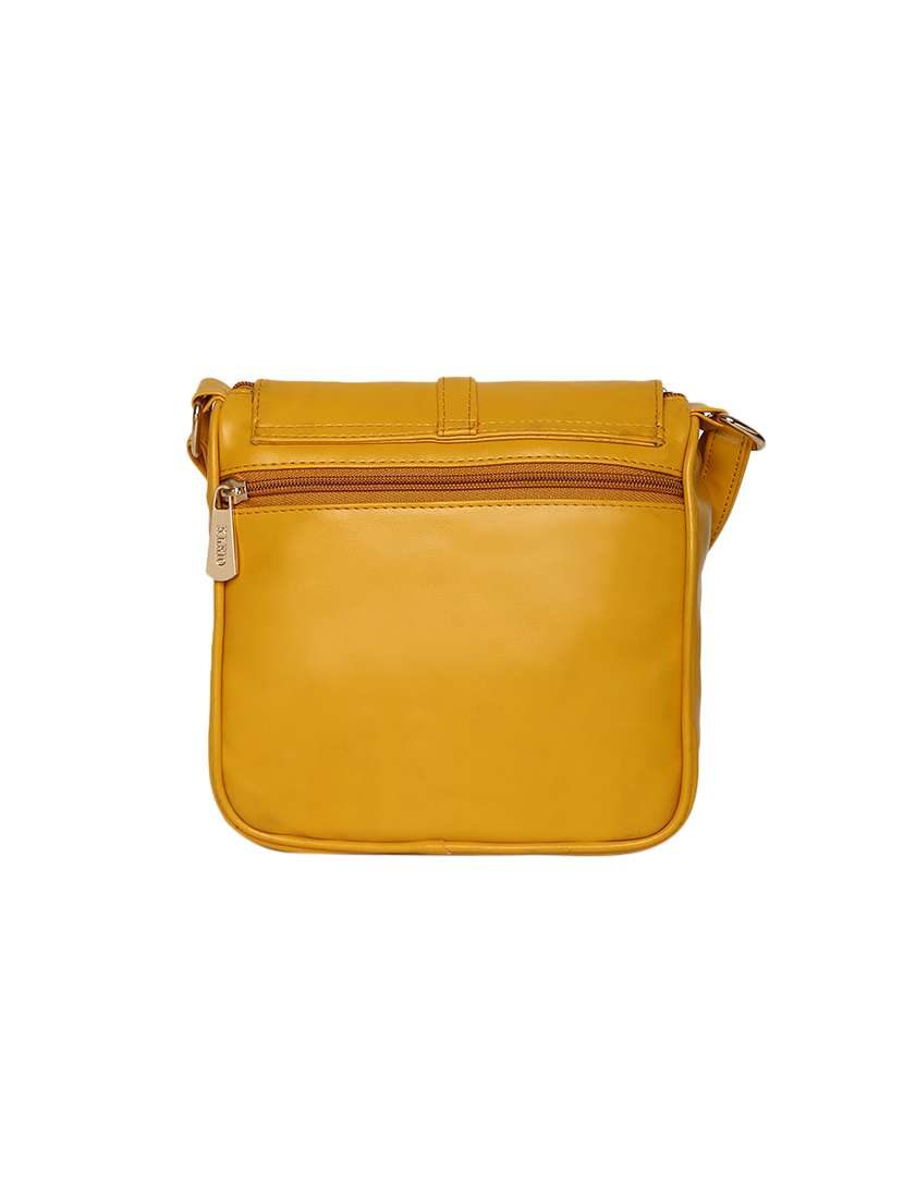 yellow leatherette (pu) sling bag - 16480929 - Standard Image - 1