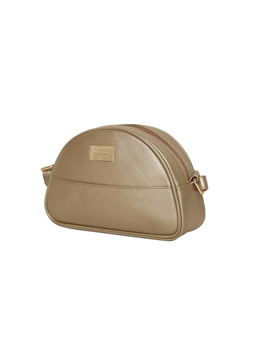 gold leatherette (pu) sling bag - 16480984 - Standard Image - 4