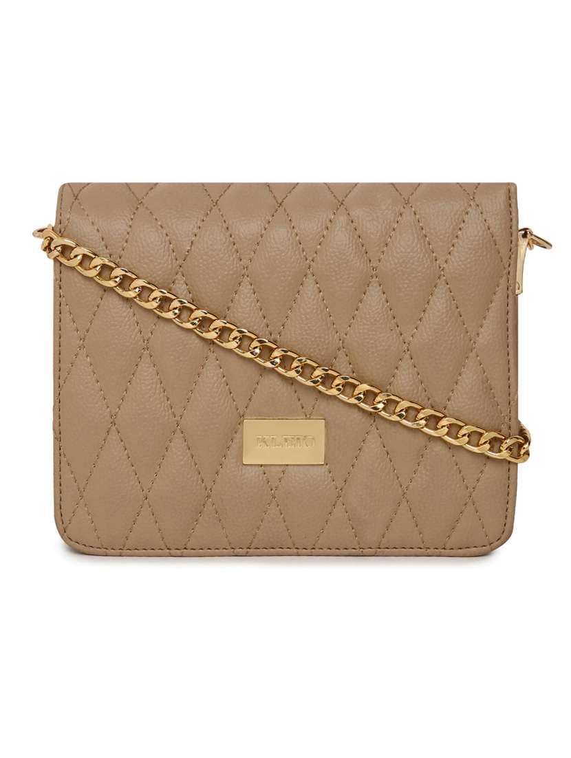 brown leatherette (pu) sling bag