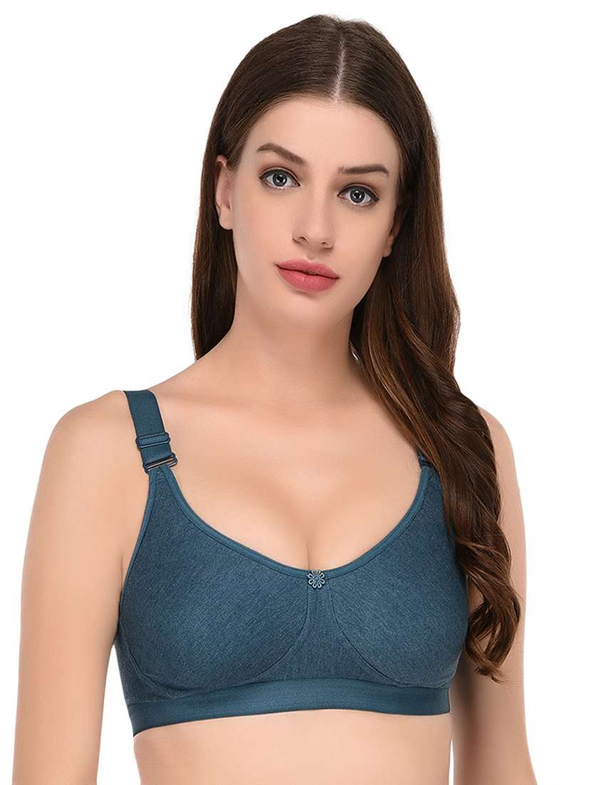 floral patch solid bra 