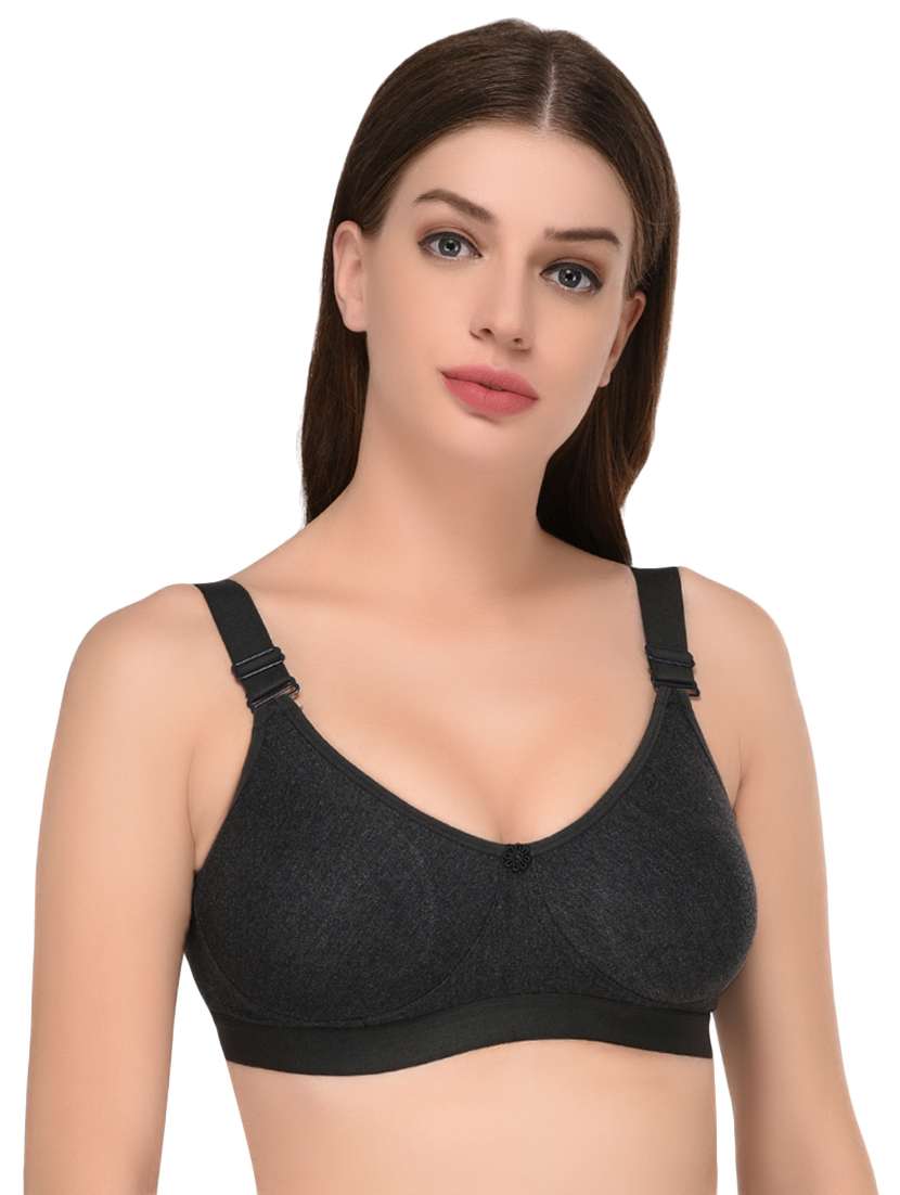 floral patch solid bra 