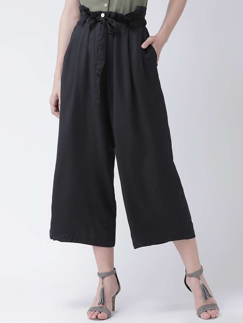 tie knot wide leg trouser