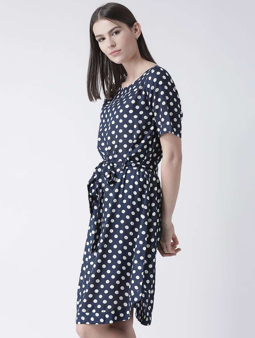 tie front polka dot a-line dress - 16483246 -  Standard Image - 1