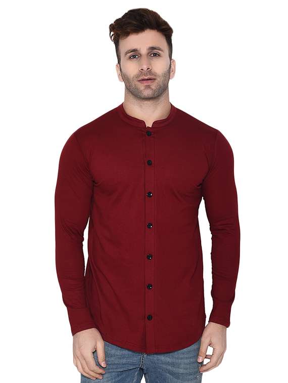 mens solid casual shirt