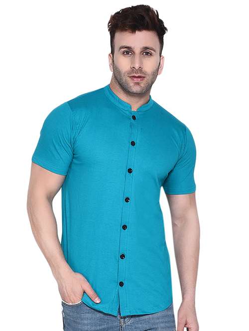 mens solid casual shirt - 16483445 - Standard Image - 0