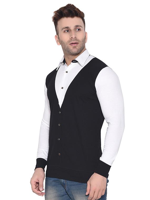 black color block t-shirt - 16483454 - Standard Image - 1
