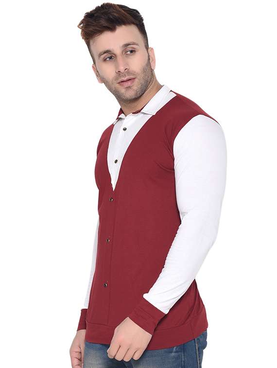 red color block t-shirt - 16483455 -  Standard Image - 1