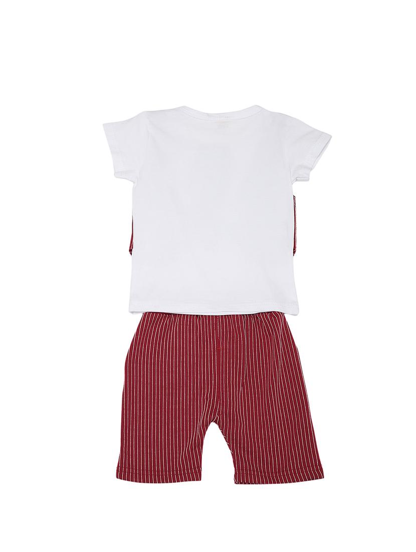 red cotton shorts set - 16484369 - Standard Image - 1