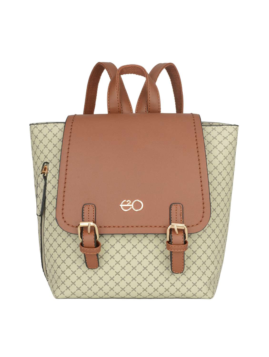 beige leatherette (pu) fashion backpack