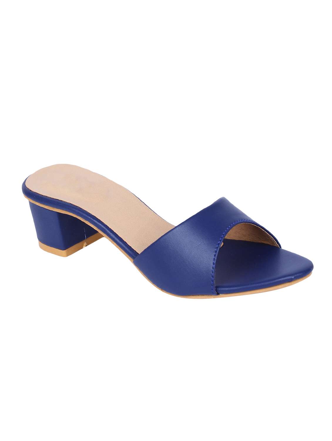 blue slip on sandals