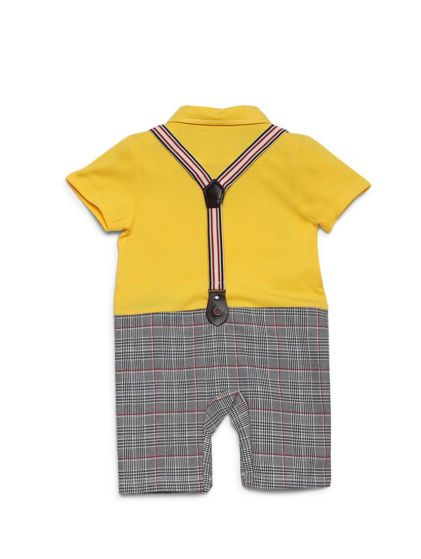 yellow cotton romper dress - 16484717 - Standard Image - 1