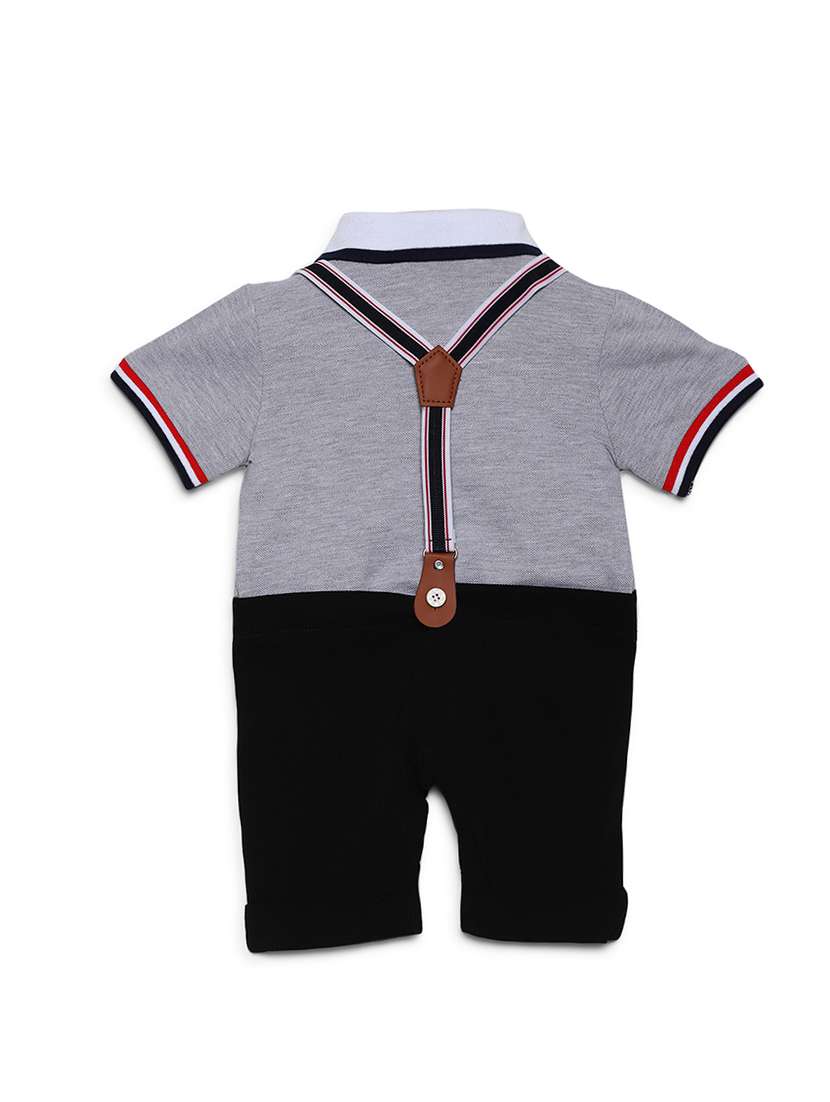 grey cotton romper dress - 16484718 - Standard Image - 1