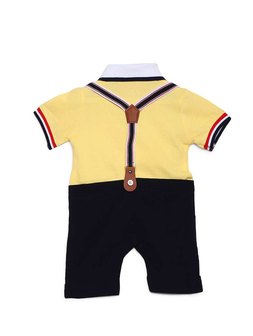 yellow cotton romper dress - 16484719 - Standard Image - 1