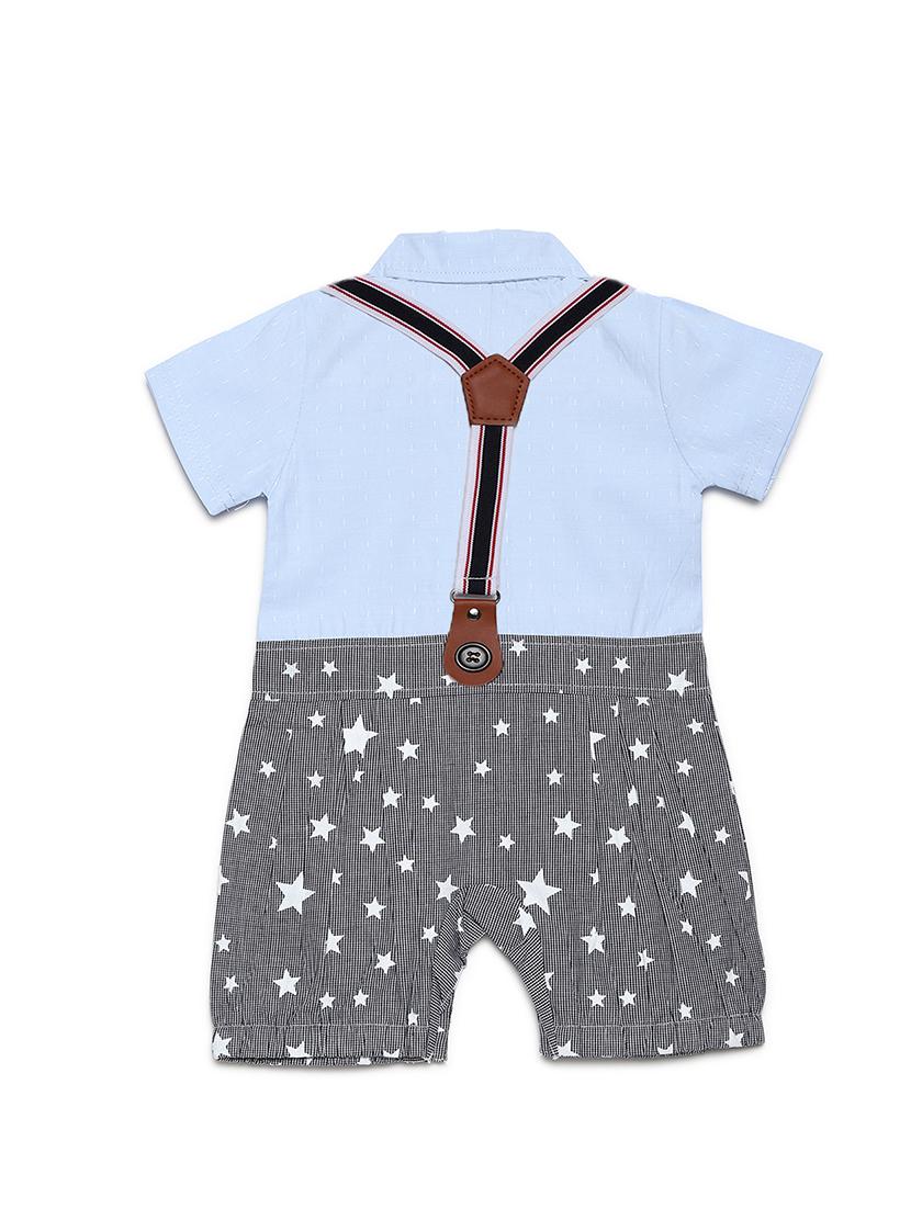 light blue cotton romper dress - 16484746 - Standard Image - 1