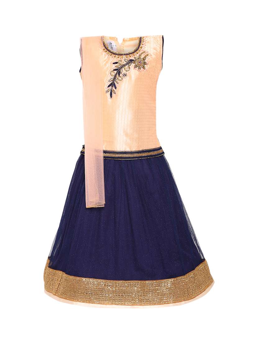 orange net lehnga choli