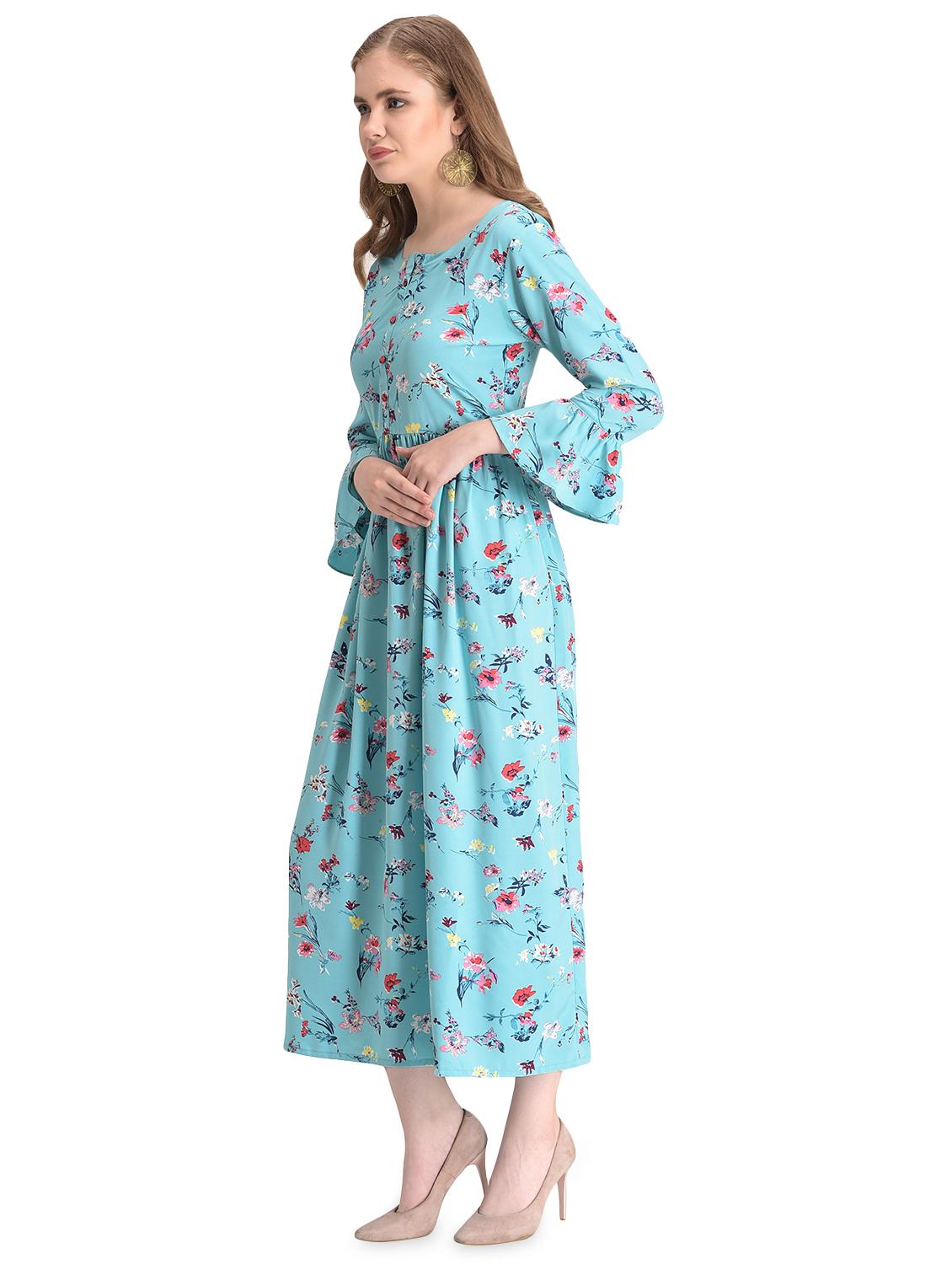 floral flared ethnic dress - 16485982 -  Standard Image - 1