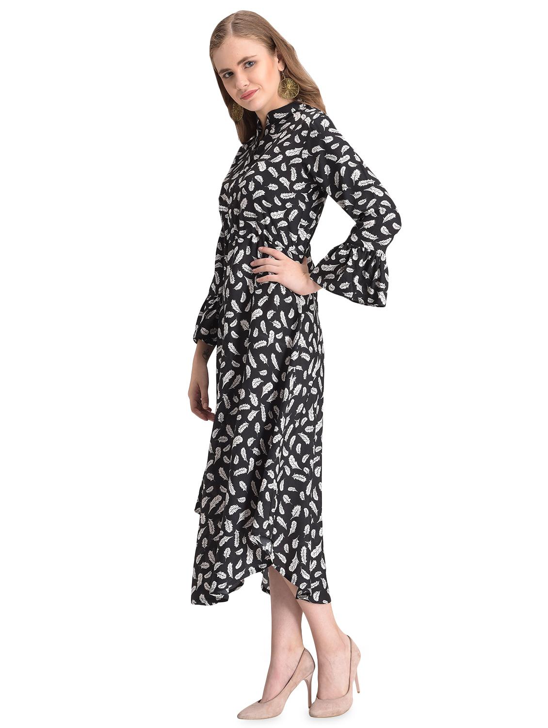 printed a-line ethnic dress - 16485984 - Standard Image - 1
