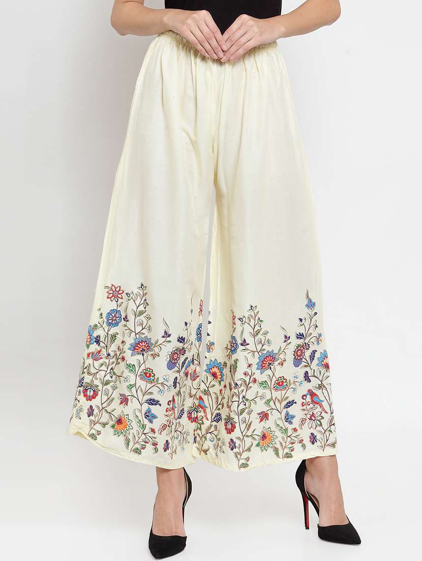drawstring waist printed palazzo 